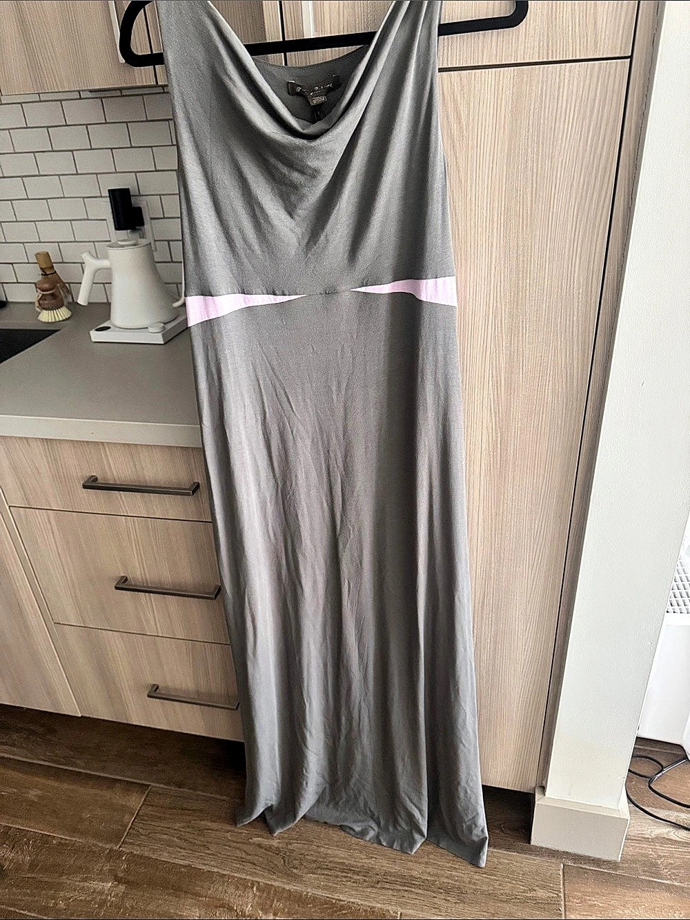 Tommy Bahama Tambour Color Spliced Dress Color Block Maxi Dress Gray & Pink Size